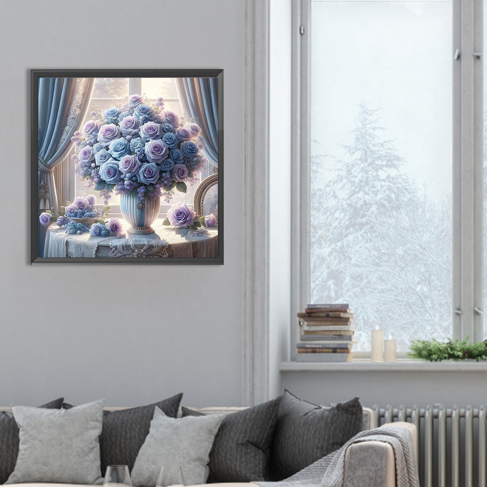 Window Vase - Full Round Drill Diamond Painting 30*30CM