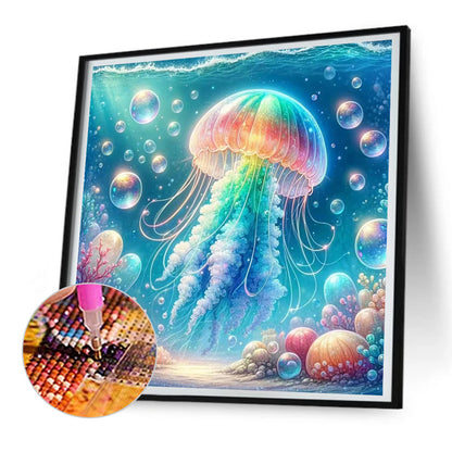 Rainbow Bubble Jellyfish - Full Round Drill Diamond Painting 30*30CM