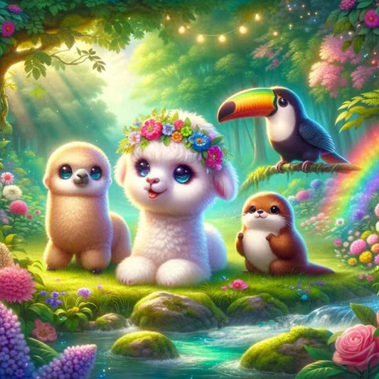 Forest Animal Conference - Full Round Drill Diamond Painting 30*30CM