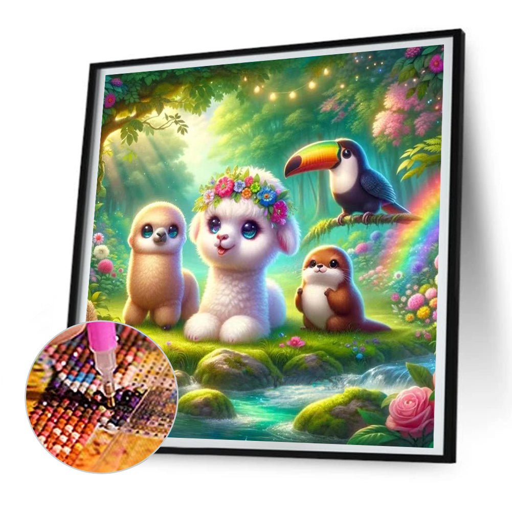 Forest Animal Conference - Full Round Drill Diamond Painting 30*30CM
