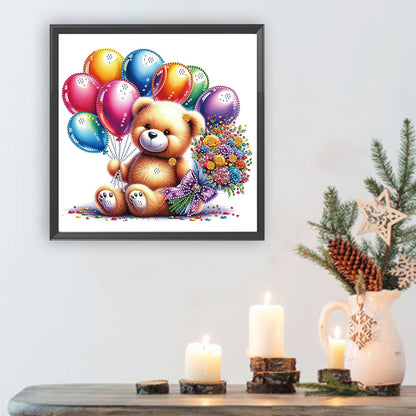 Birthday Teddy Bear - Special Shaped Drill Diamond Painting 30*30CM