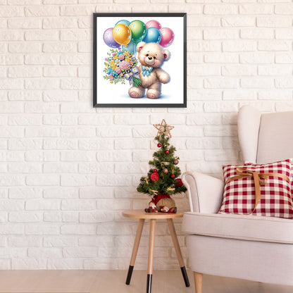 Birthday Teddy Bear - Special Shaped Drill Diamond Painting 30*30CM