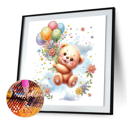 Birthday Teddy Bear - Special Shaped Drill Diamond Painting 30*30CM