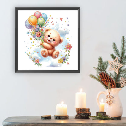 Birthday Teddy Bear - Special Shaped Drill Diamond Painting 30*30CM