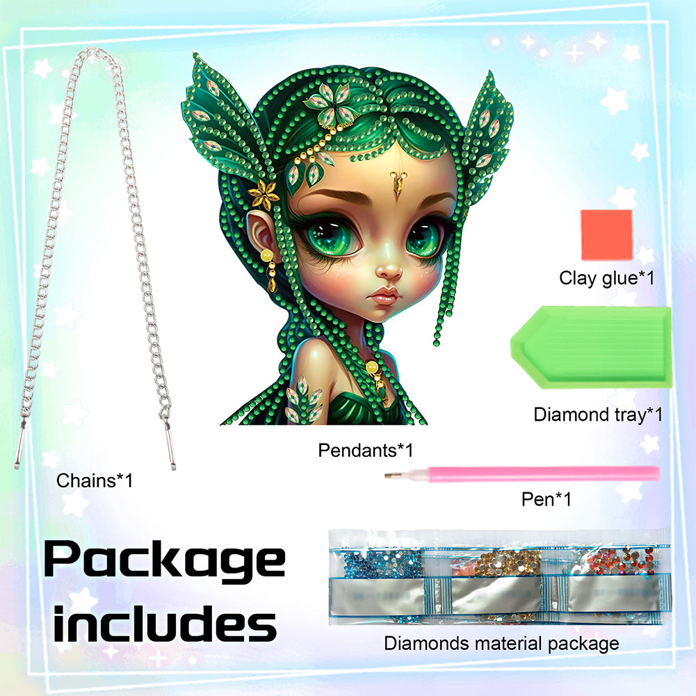 Acrylic Single-Sided 5D DIY Diamond Painting Hanging Pendant (Demon Girl)