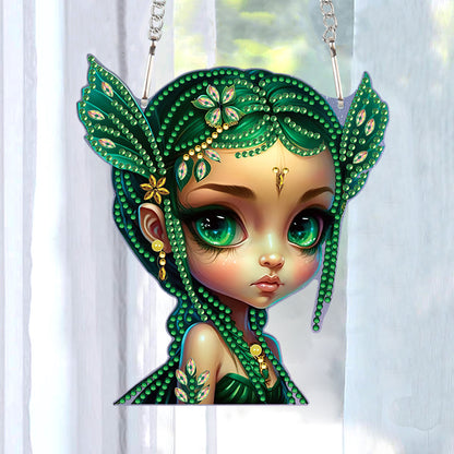 Acrylic Single-Sided 5D DIY Diamond Painting Hanging Pendant (Demon Girl)