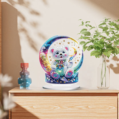 Bear and Moon Diamond Painting Desktop Decorations for Home Office Desktop Decor