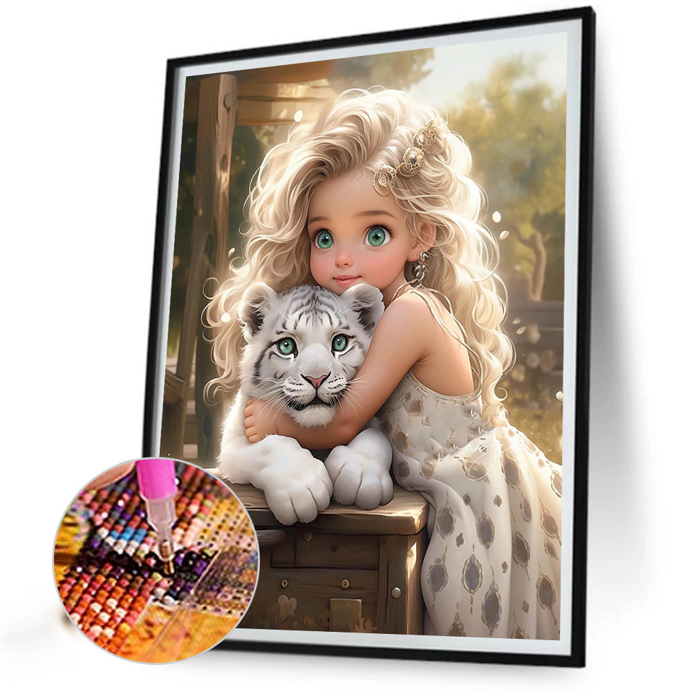 Sweet Cool Girl - Full Round Drill Diamond Painting 40*50CM