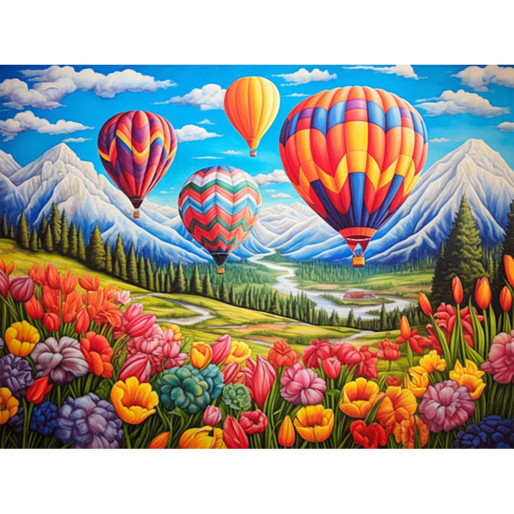 Colorful Flowers - Full Round Drill Diamond Painting 40*30CM