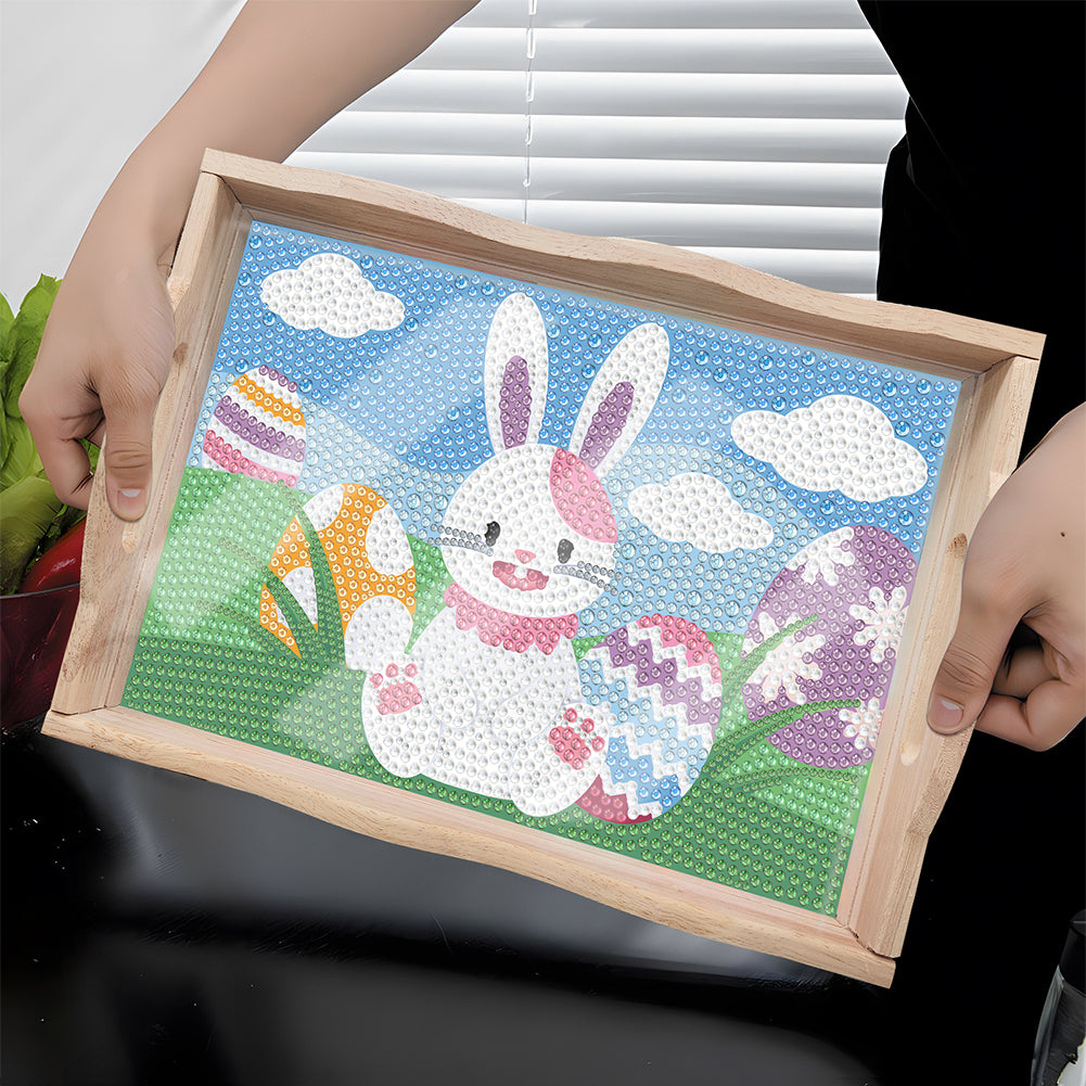 Diamond Painting Nesting Food Trays with Handle for Serving Food (Easter Bunny)