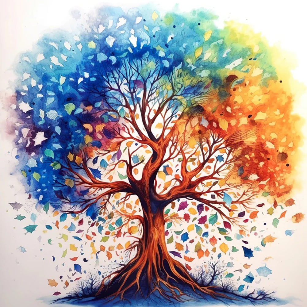 Colorful Tree - Full Round Drill Diamond Painting 30*30CM