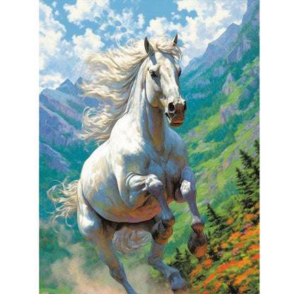 White Horse - Full Round Drill Diamond Painting 30*40CM