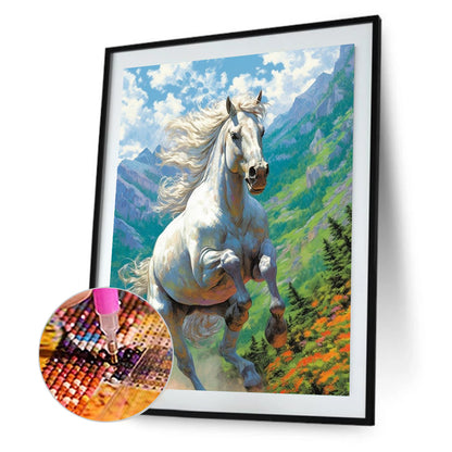 White Horse - Full Round Drill Diamond Painting 30*40CM