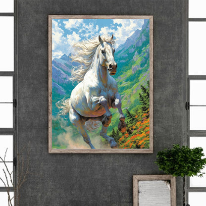 White Horse - Full Round Drill Diamond Painting 30*40CM