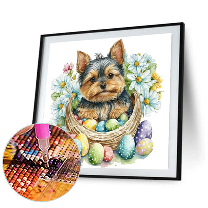 Easter Puppy - Full Round Drill Diamond Painting 30*30CM