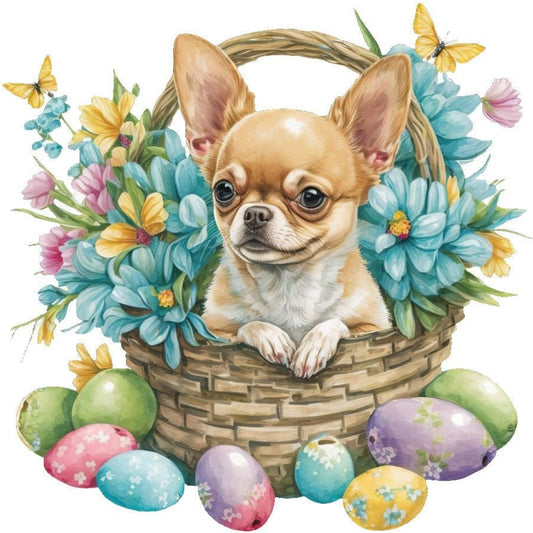 Easter Puppy - Full Round Drill Diamond Painting 30*30CM