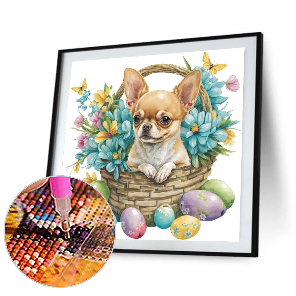 Easter Puppy - Full Round Drill Diamond Painting 30*30CM