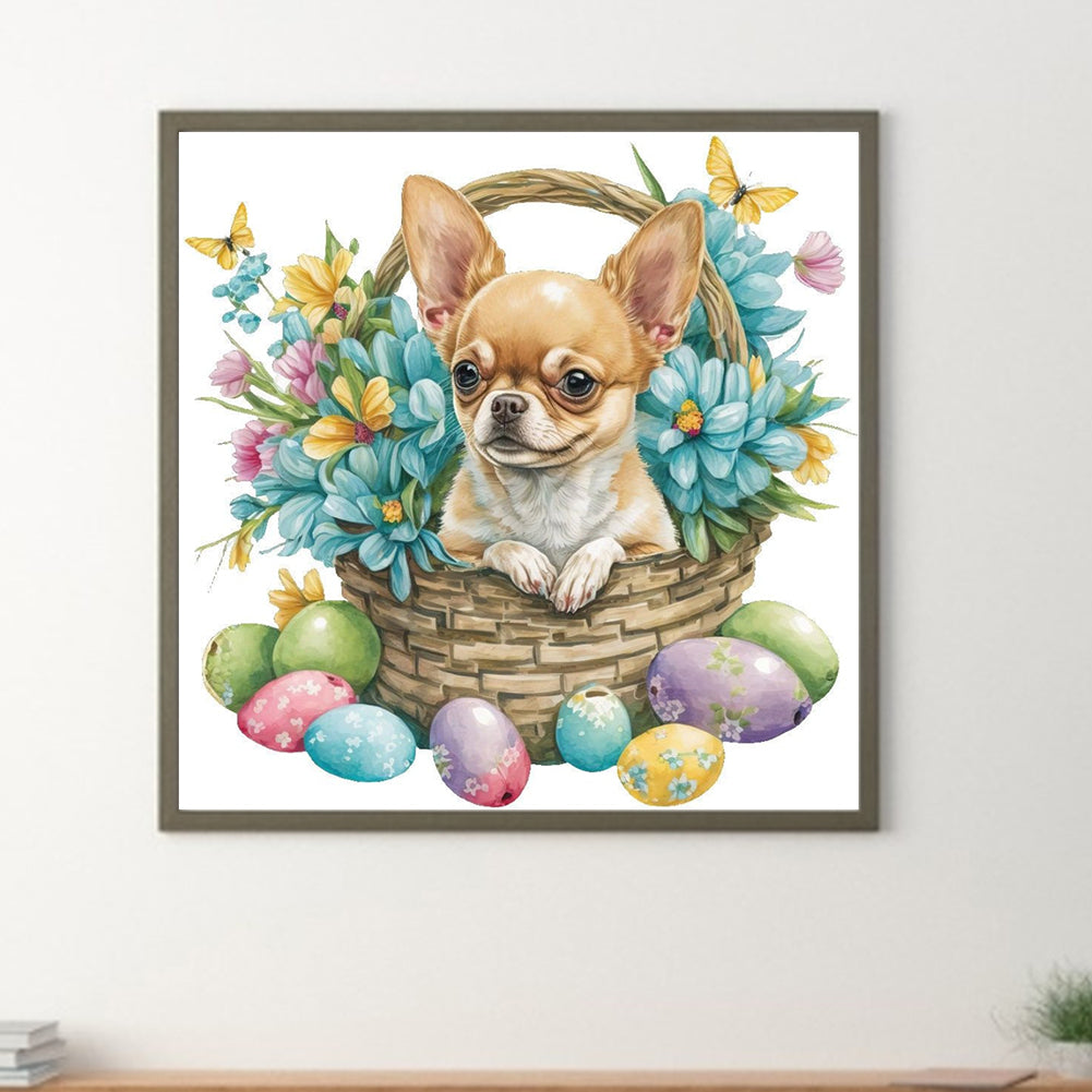 Easter Puppy - Full Round Drill Diamond Painting 30*30CM