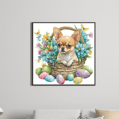Easter Puppy - Full Round Drill Diamond Painting 30*30CM