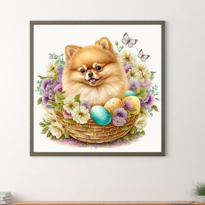 Easter Puppy - Full Round Drill Diamond Painting 30*30CM
