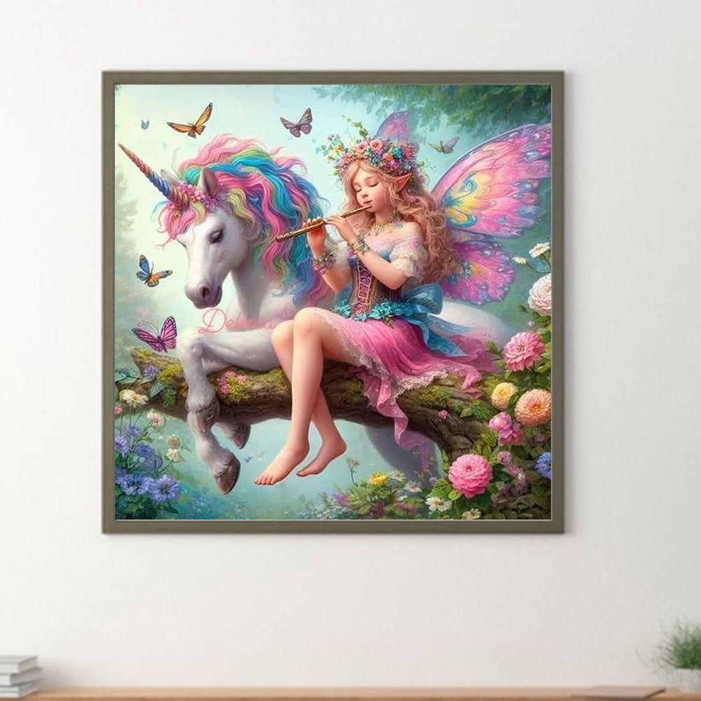 Elf And Unicorn - Full Round Drill Diamond Painting 30*30CM