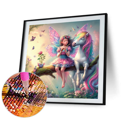 Elf And Unicorn - Full Round Drill Diamond Painting 30*30CM