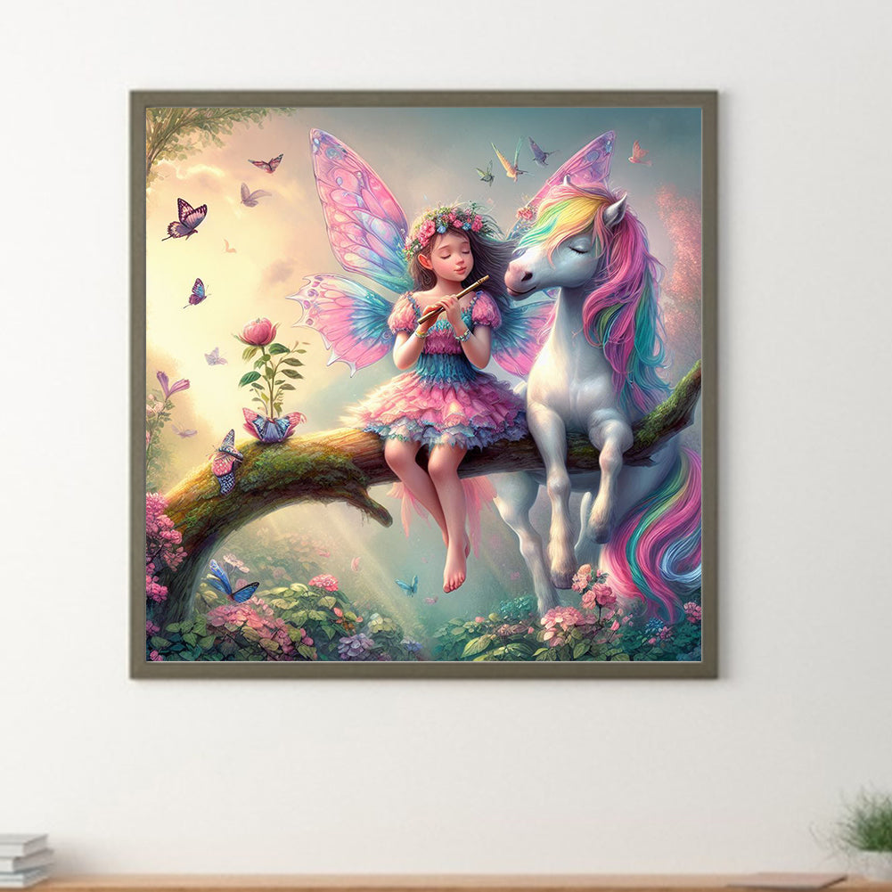 Elf And Unicorn - Full Round Drill Diamond Painting 30*30CM