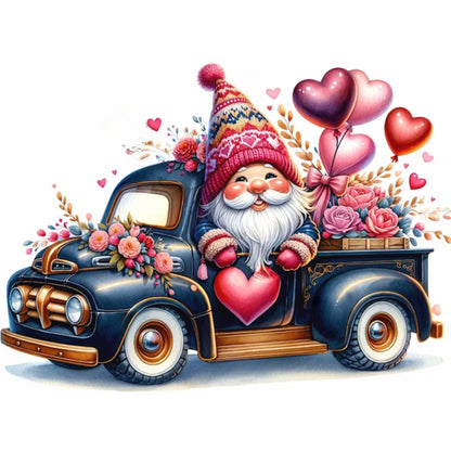 Valentine'S Day Float Gnome - Full Round Drill Diamond Painting 40*30CM