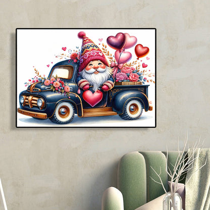 Valentine'S Day Float Gnome - Full Round Drill Diamond Painting 40*30CM