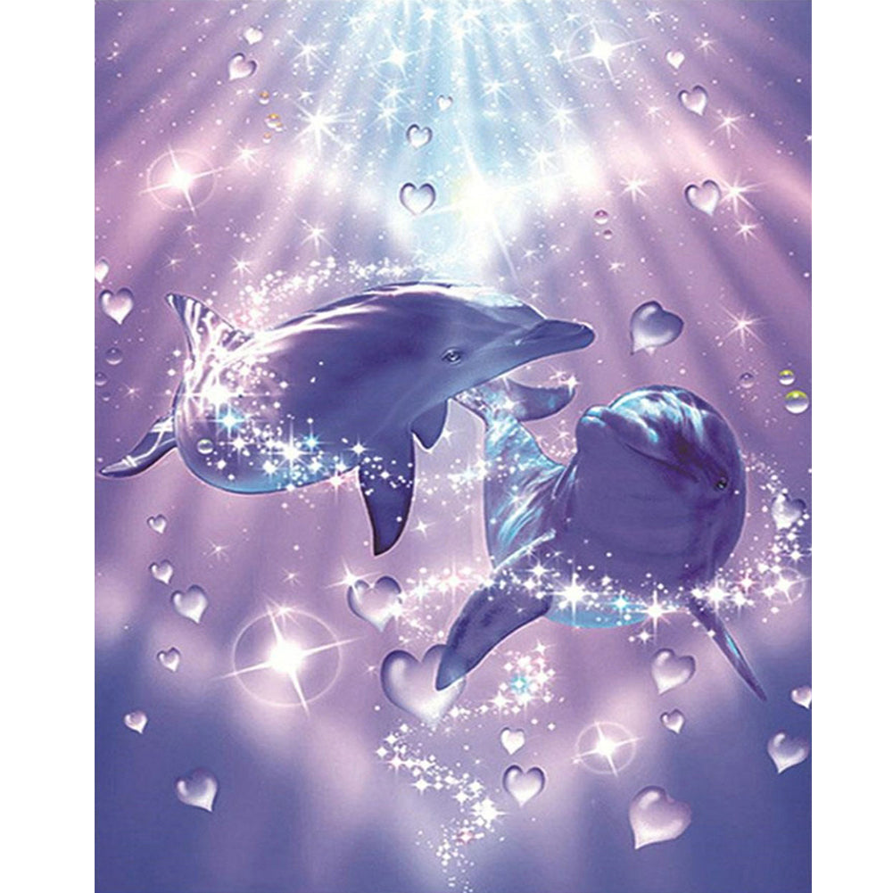 Dolphin - Full Round Drill Diamond Painting 50*60CM