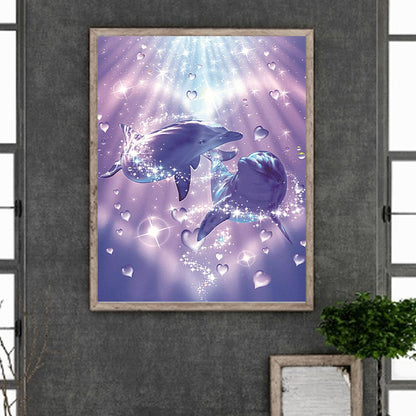 Dolphin - Full Round Drill Diamond Painting 50*60CM