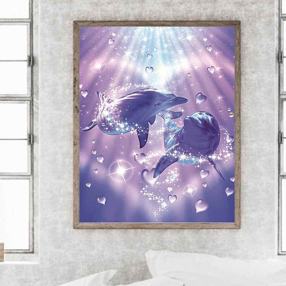 Dolphin - Full Round Drill Diamond Painting 50*60CM