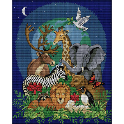 Animal World(2) - 11CT Stamped Cross Stitch 43*50CM(Joy Sunday)