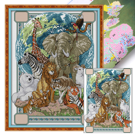 Animal - 11CT Stamped Cross Stitch 47*61CM(Joy Sunday)