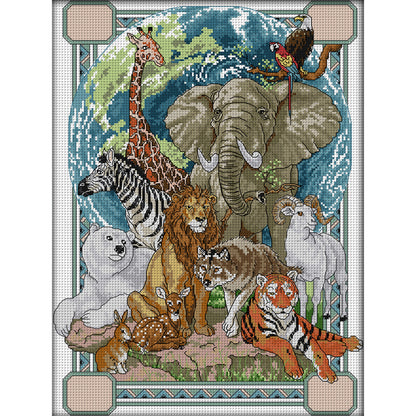 Animal - 11CT Stamped Cross Stitch 47*61CM(Joy Sunday)