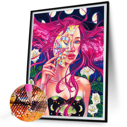 Moon Girl - Full Round Drill Diamond Painting 40*50CM