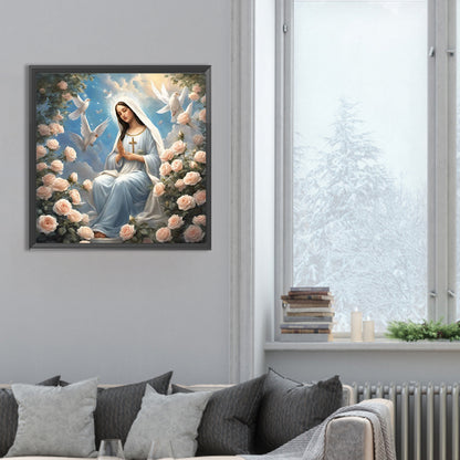 Virgin Mary - Full Round Drill Diamond Painting 30*30CM