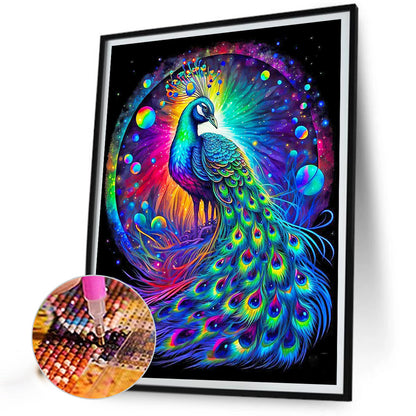 Colorful Peacock - Full Round Drill Diamond Painting 40*50CM