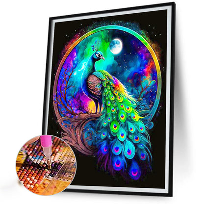 Colorful Peacock - Full Round Drill Diamond Painting 40*50CM