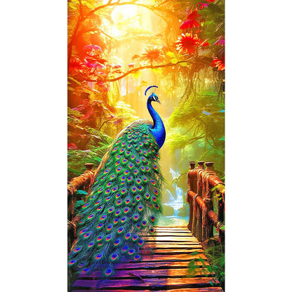 Peacock Under The Scorching Sun - Full Round Drill Diamond Painting 40*70CM