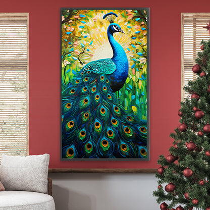 Peacock In Painting - Full Round Drill Diamond Painting 40*70CM