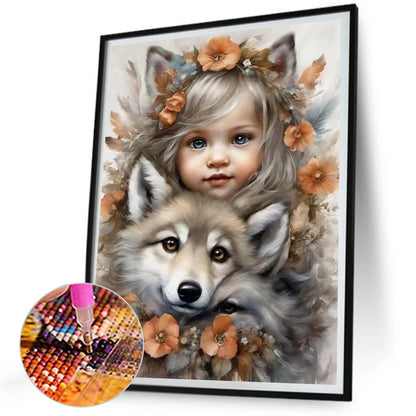 Cute Pet Girl - Full Square Drill Diamond Painting 30*40CM