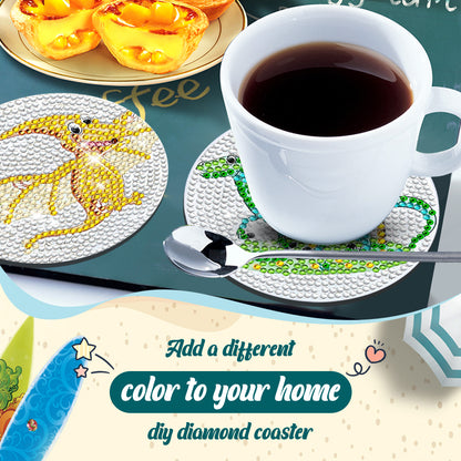 8 Pcs Acrylic Diamond Painting Coasters Kits with Holder for Beginner (Dinosaur)