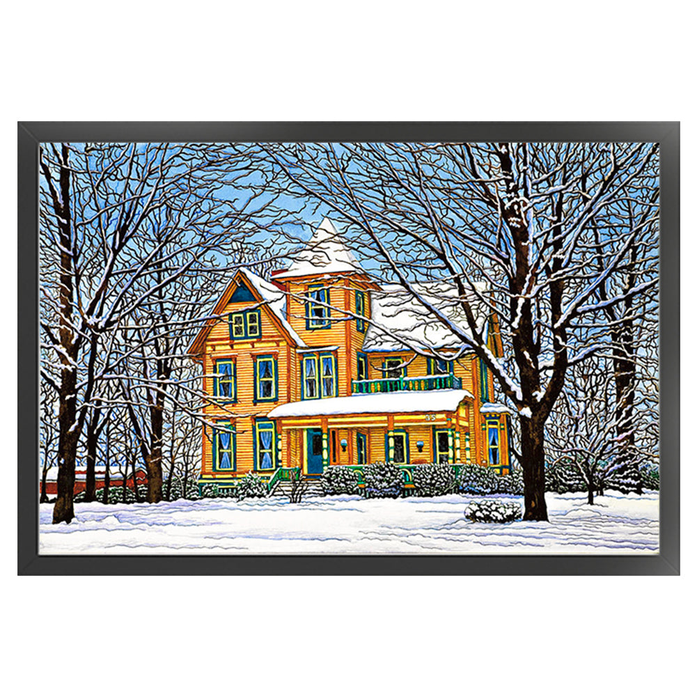 Snow Cabin - 11CT Stamped Cross Stitch 70*50CM