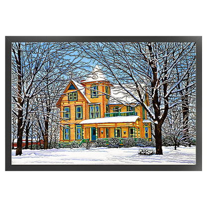 Snow Cabin - 11CT Stamped Cross Stitch 70*50CM