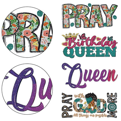 4 Pcs Rhinestone Stickers Cartoon Diamond Painting Sticker for Cup (Queen)