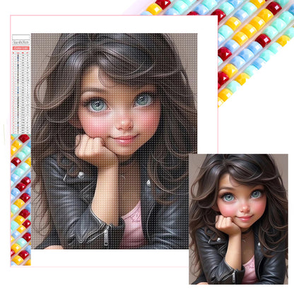 Sweet Cool Girl - Full Square Drill Diamond Painting 30*40CM