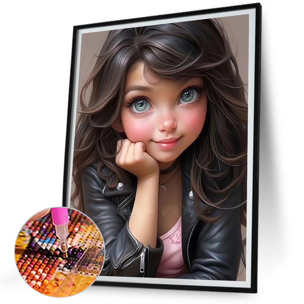 Sweet Cool Girl - Full Square Drill Diamond Painting 30*40CM