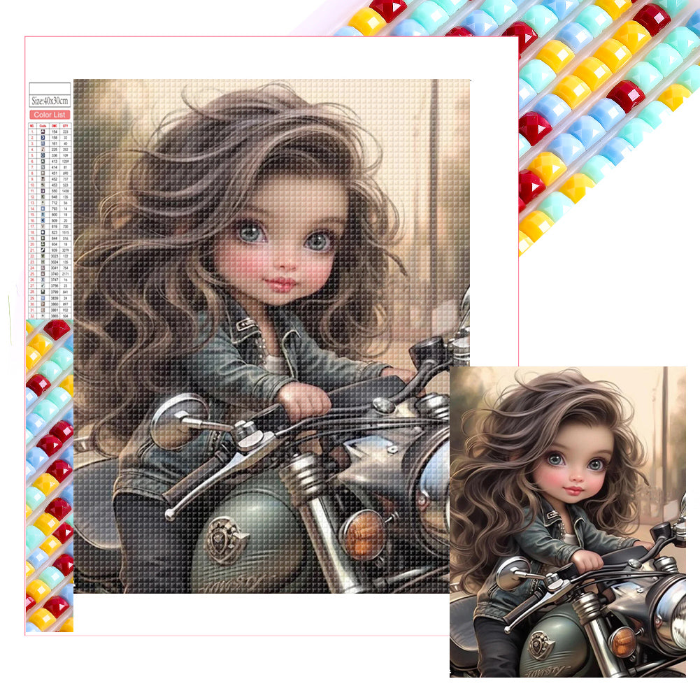 Sweet Cool Girl - Full Square Drill Diamond Painting 30*40CM