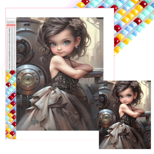 Sweet Cool Girl - Full Square Drill Diamond Painting 30*40CM